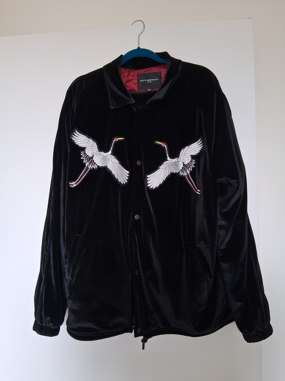Cult of Individuality Black Velvet Crane Bomber Jacket & Pants!
